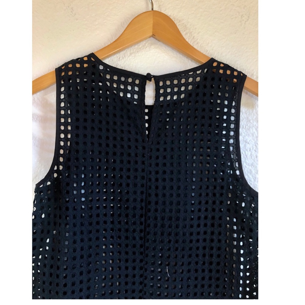 Halogen | Black Mesh / See Through Sleeveless Tank